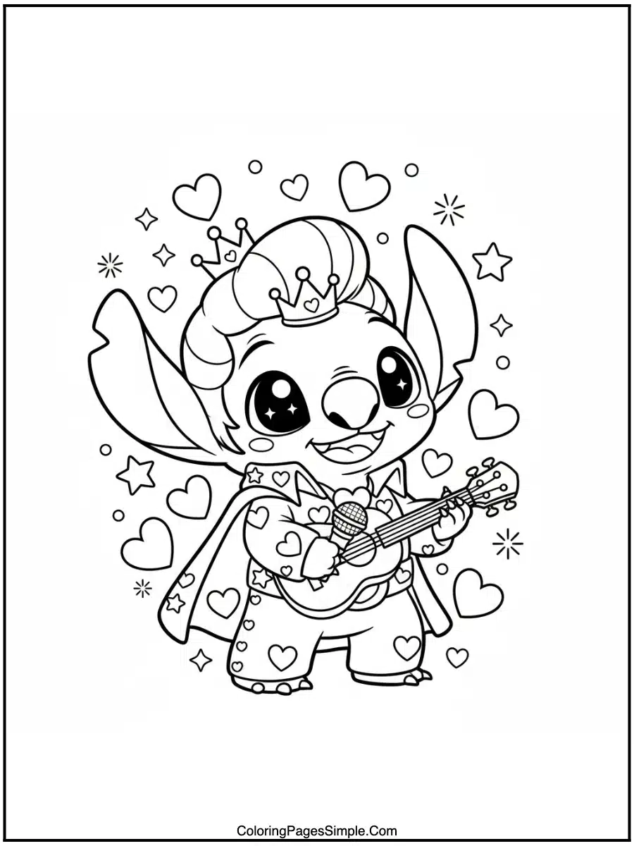 Elvis Stitch coloring page