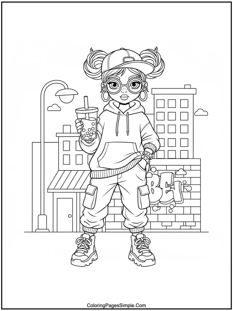 Space Buns Street Style Girl