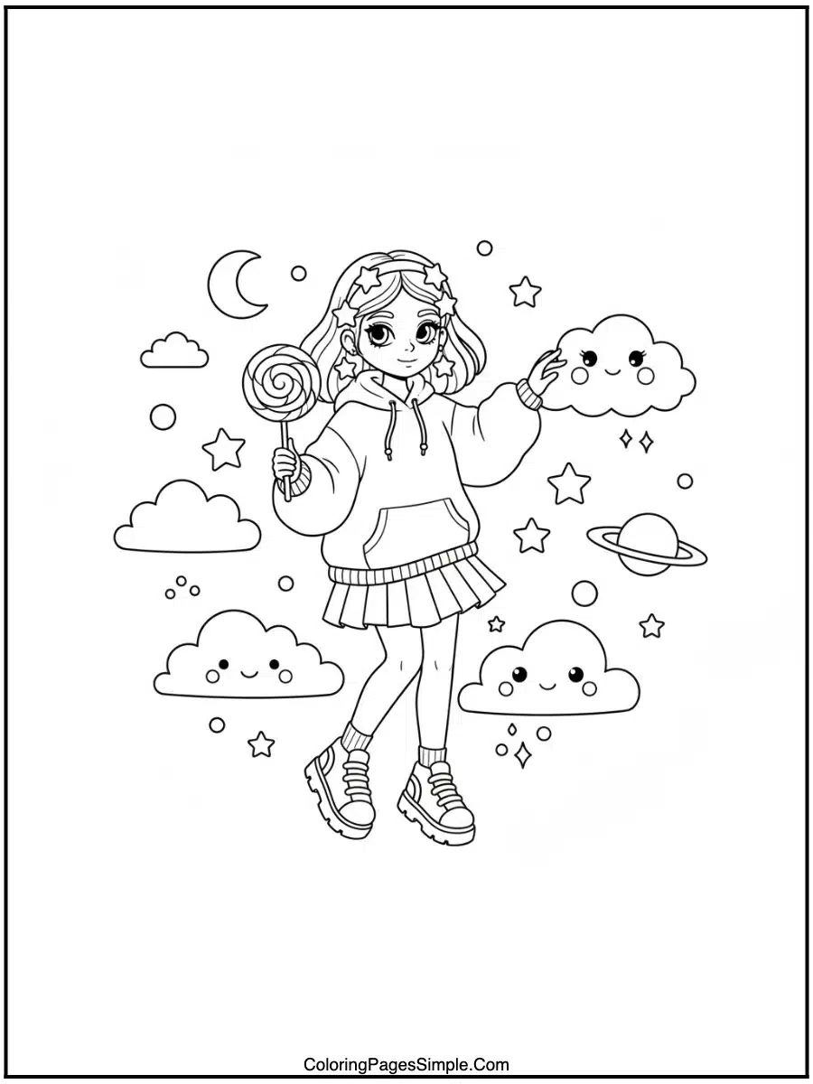 Soft Girl in Dreamy Skies