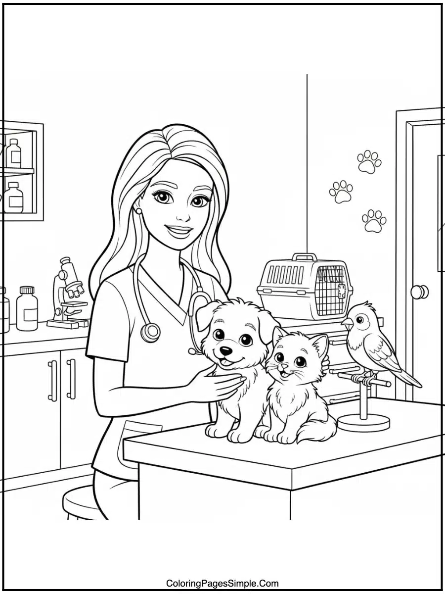 Barbie Vet with Pets