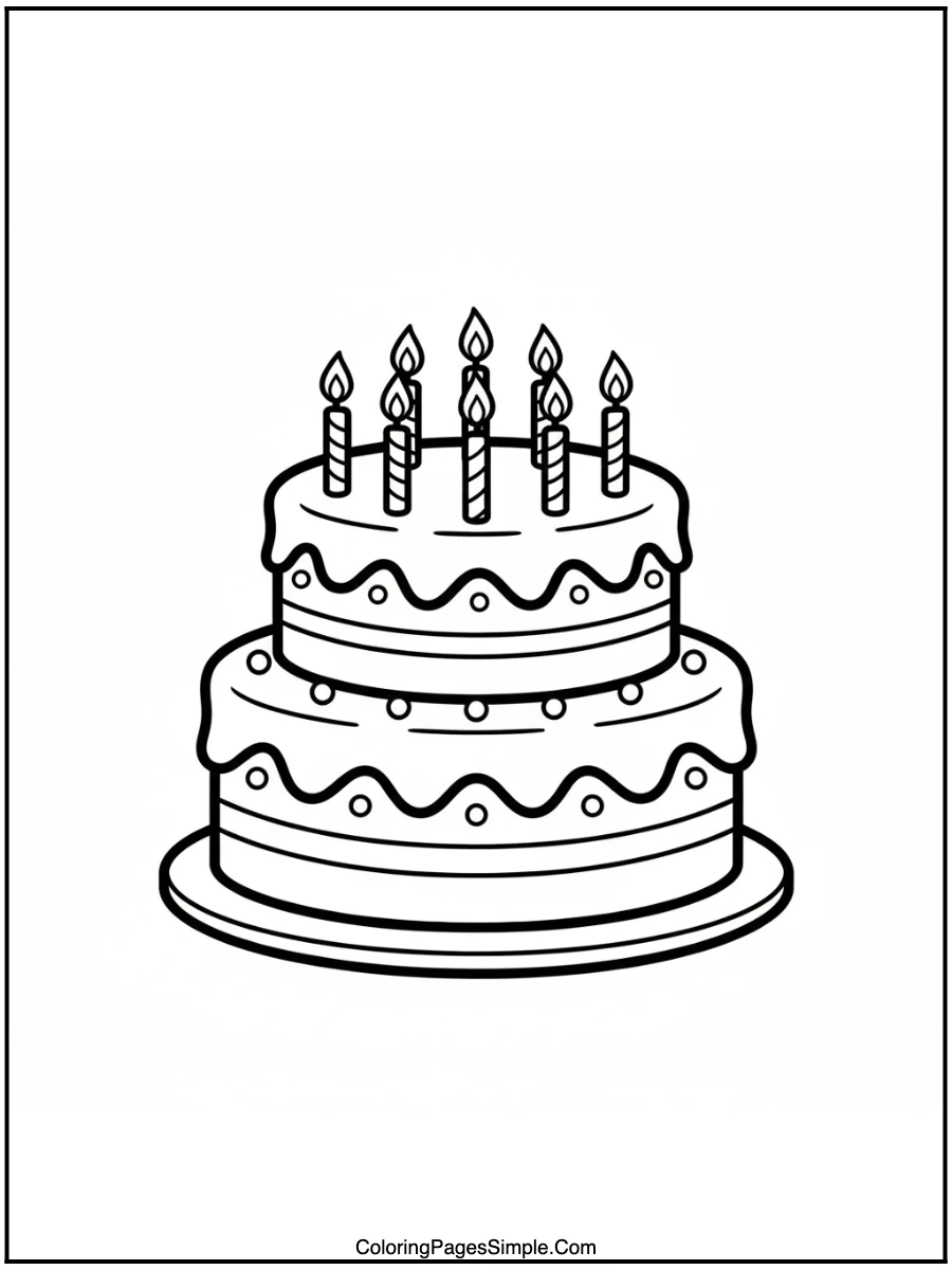 Classic Birthday Cake with Candles