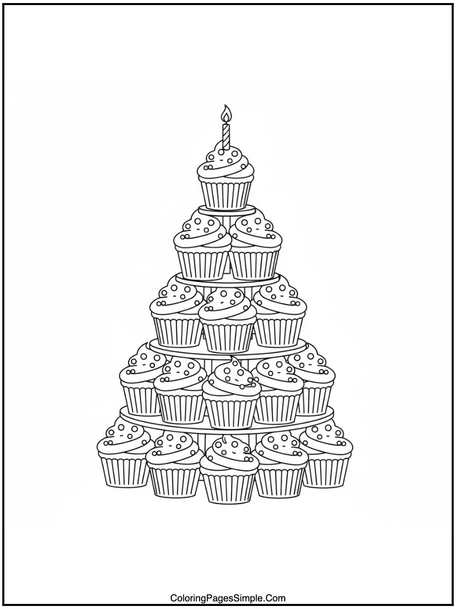 Cupcake Birthday Tower