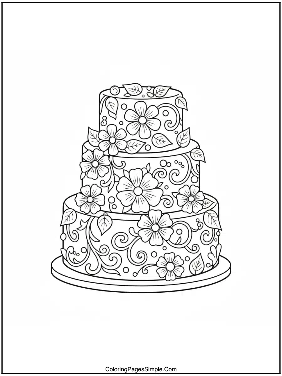 Elegant Floral Birthday Cake