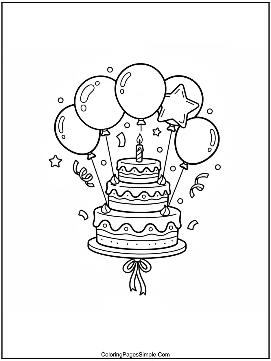 Floating Cake with Balloons