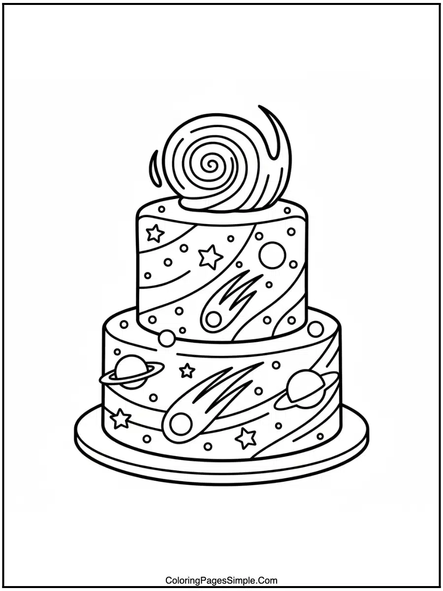 Galaxy Birthday Cake Design