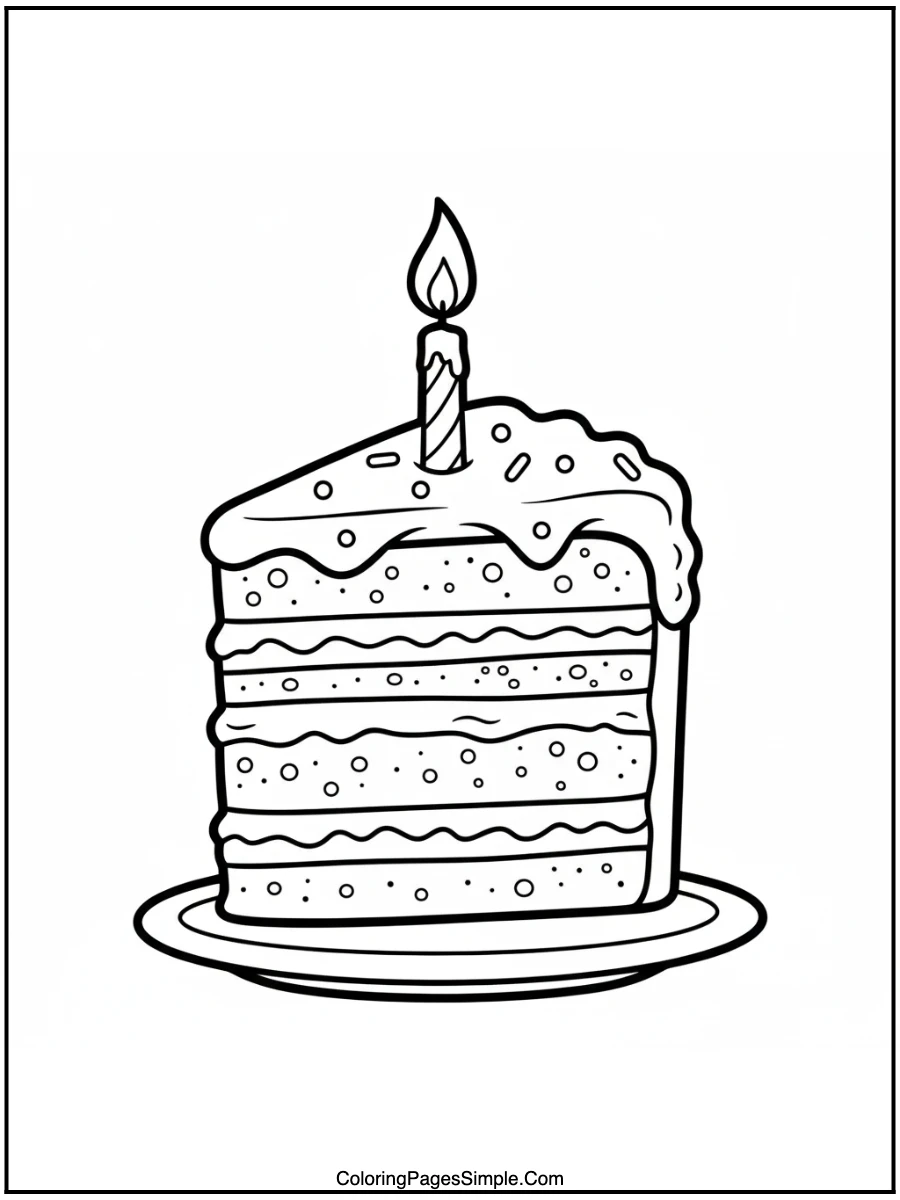 Rainbow Birthday Cake Slice