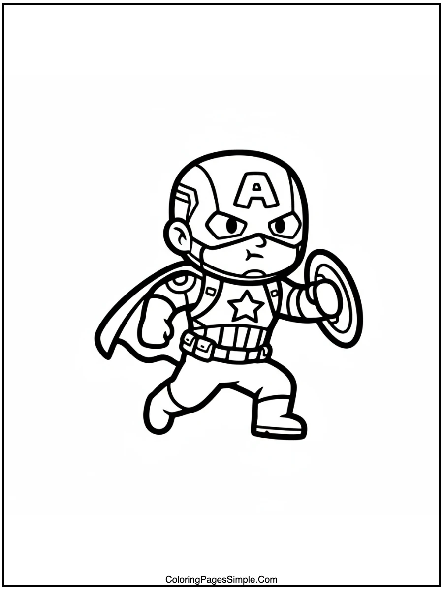 Captain America Running into Action