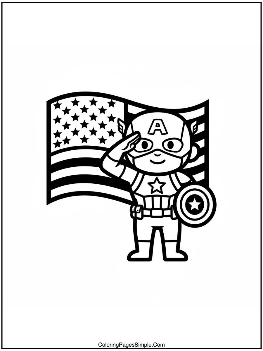 Captain America Salutes the Flag