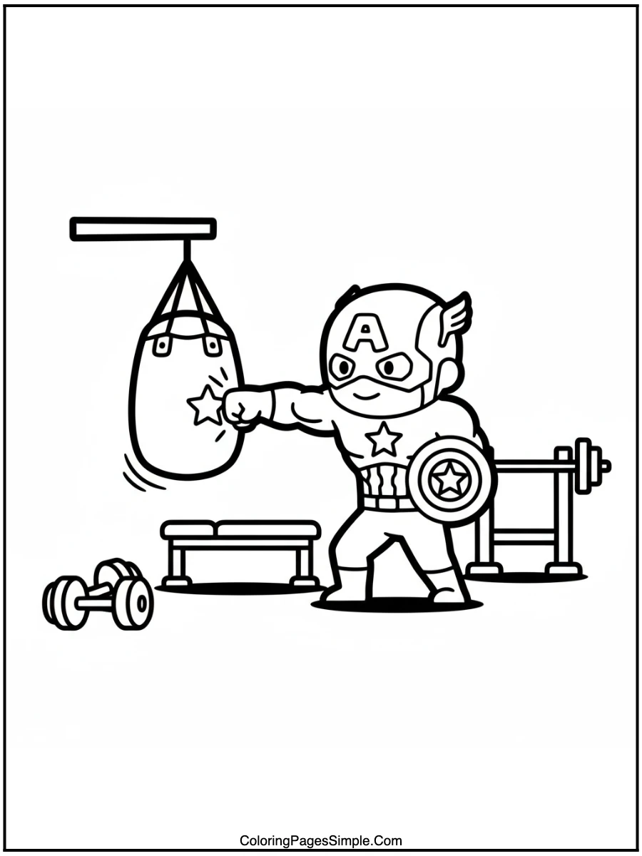 Captain America Training in the Gym