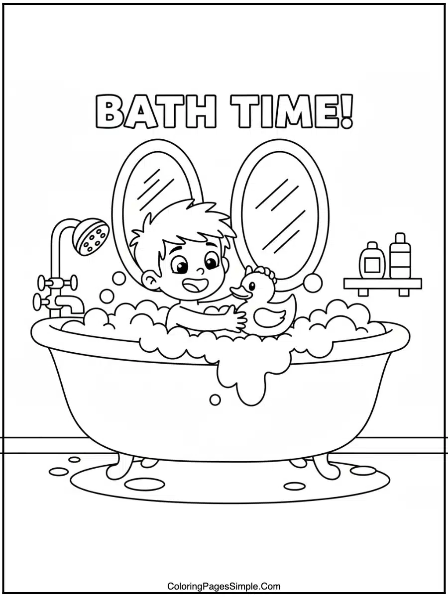 JJ Bath Time Fun Coloring Page
