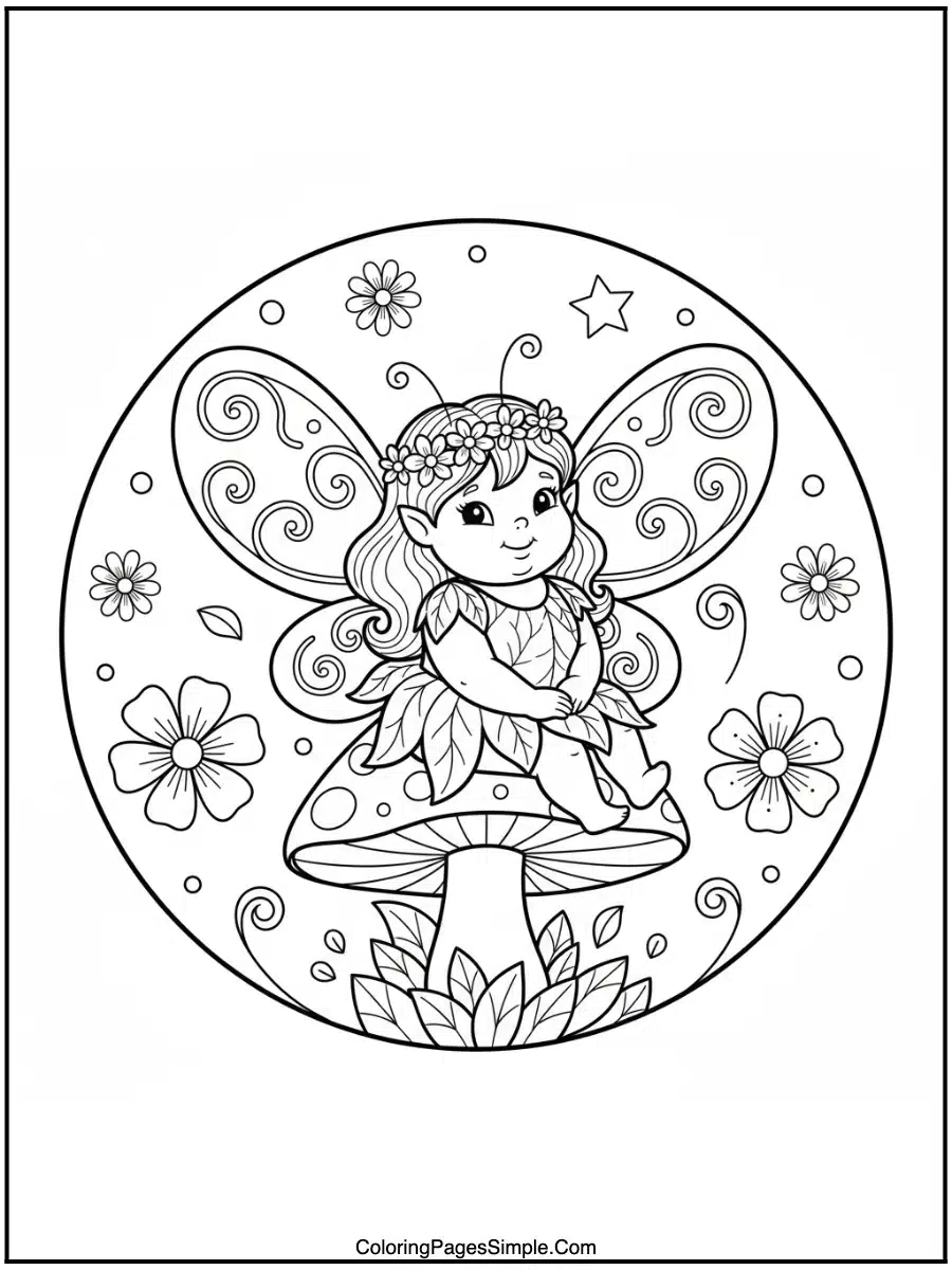 Cute Fairy Coloring Pages