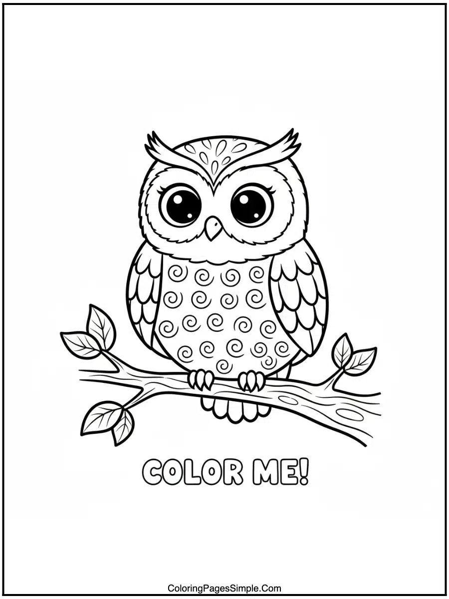 Cute Owl Coloring Pages