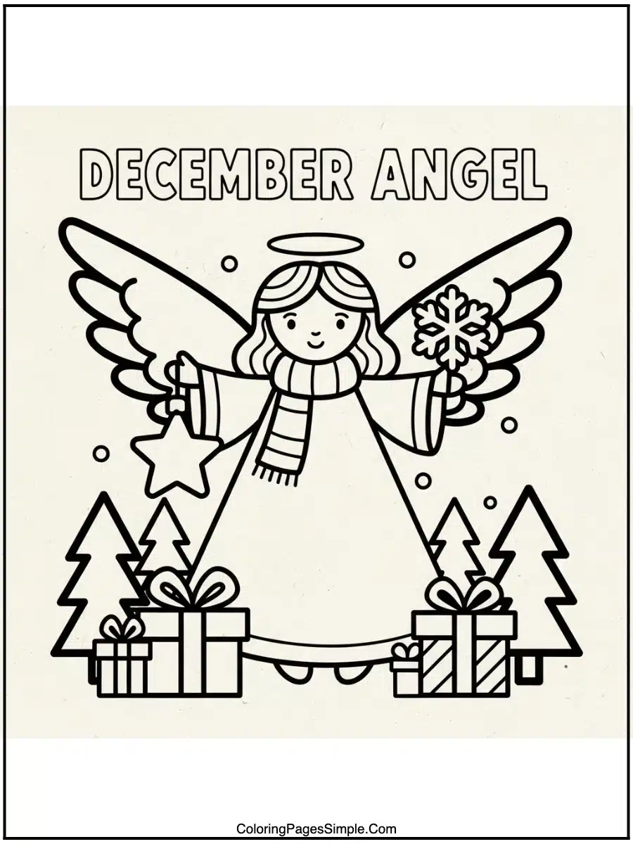 December Angel Coloring Pages