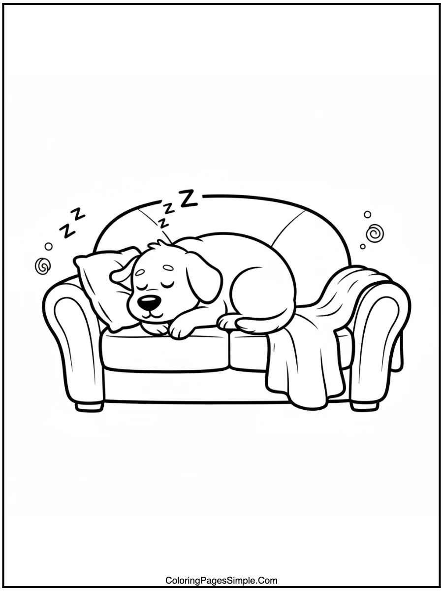 Doodle Dog's Cozy Couch Nap