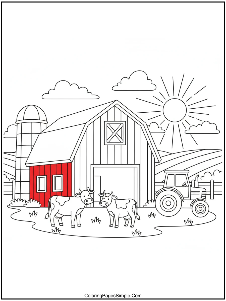 a big red barn