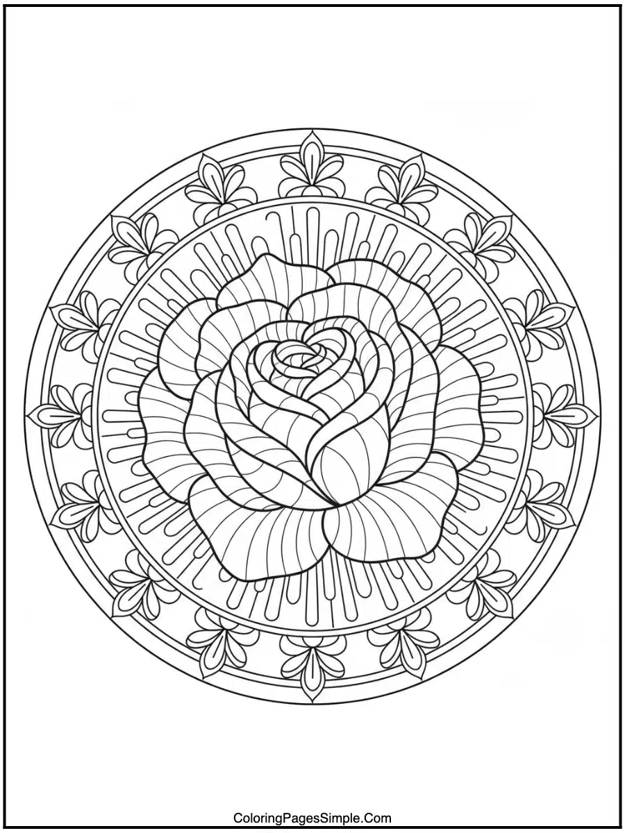 Mandala Rose Flower