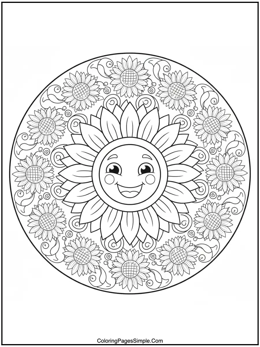 Mandala Sunflower Circle