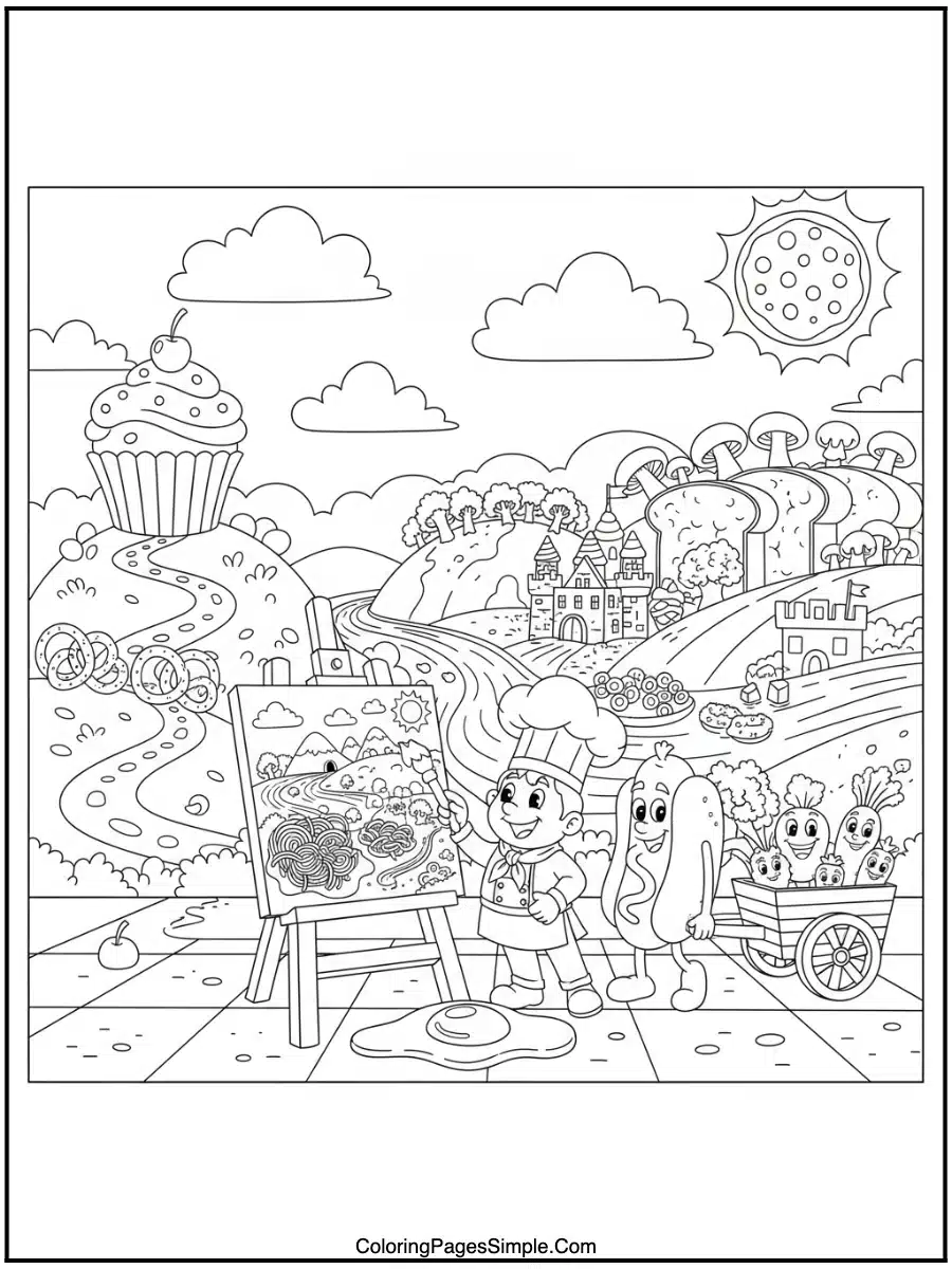 Food painting landscapes.