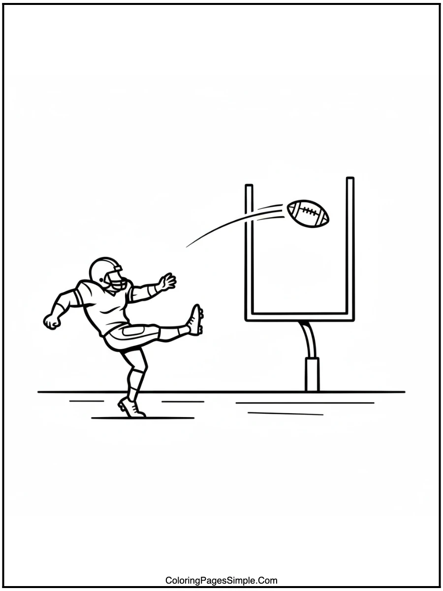 Field Goal Kick Coloring Page