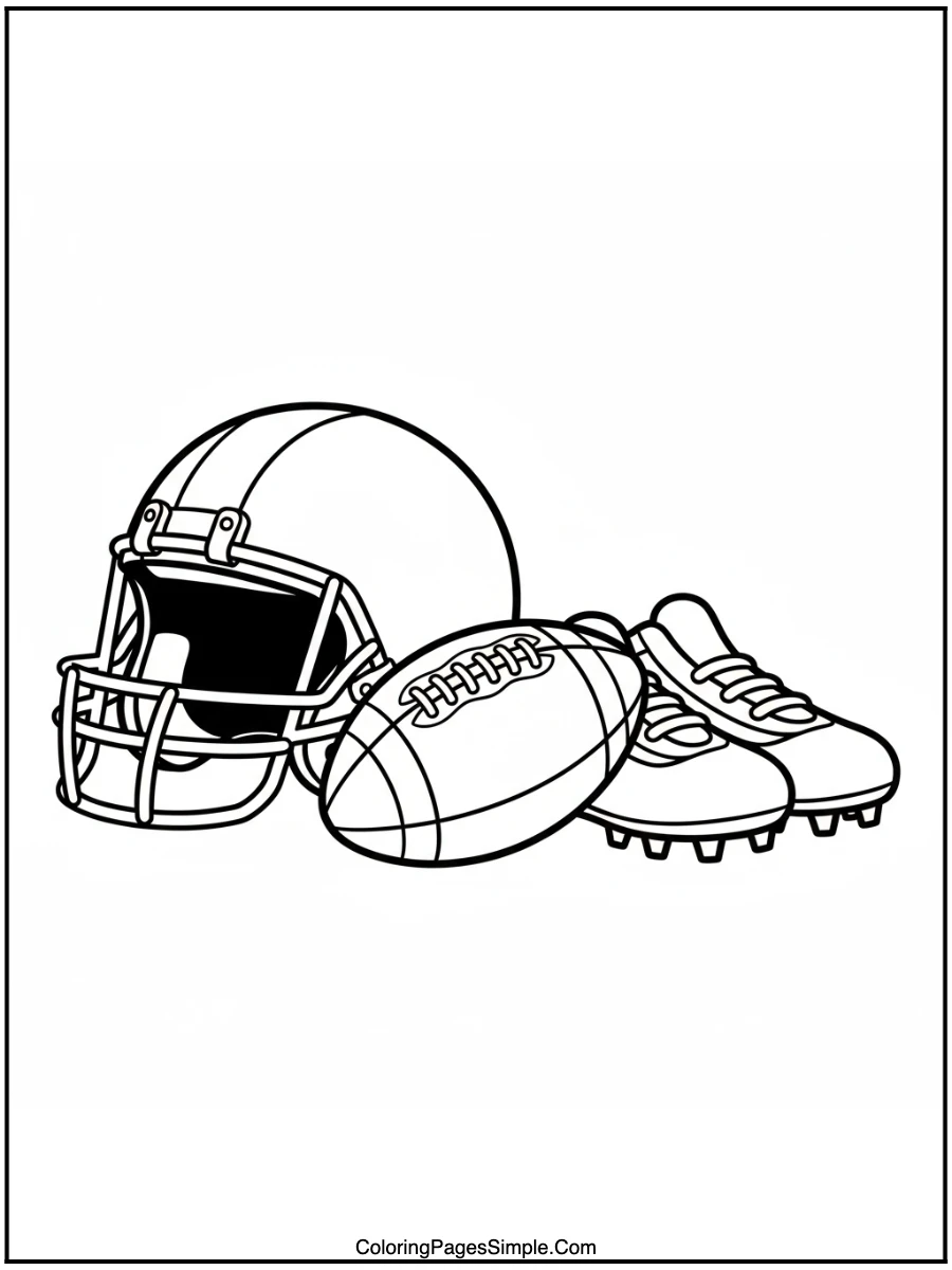 Football Equipment Coloring Page