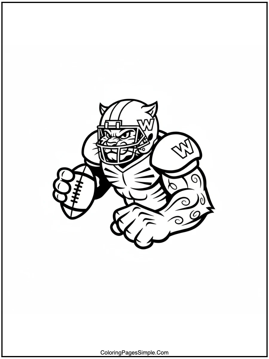 Football Mascot Coloring Page