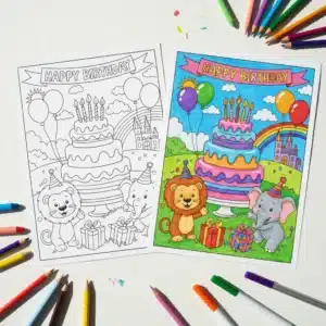 Happy Birthday Coloring Pages