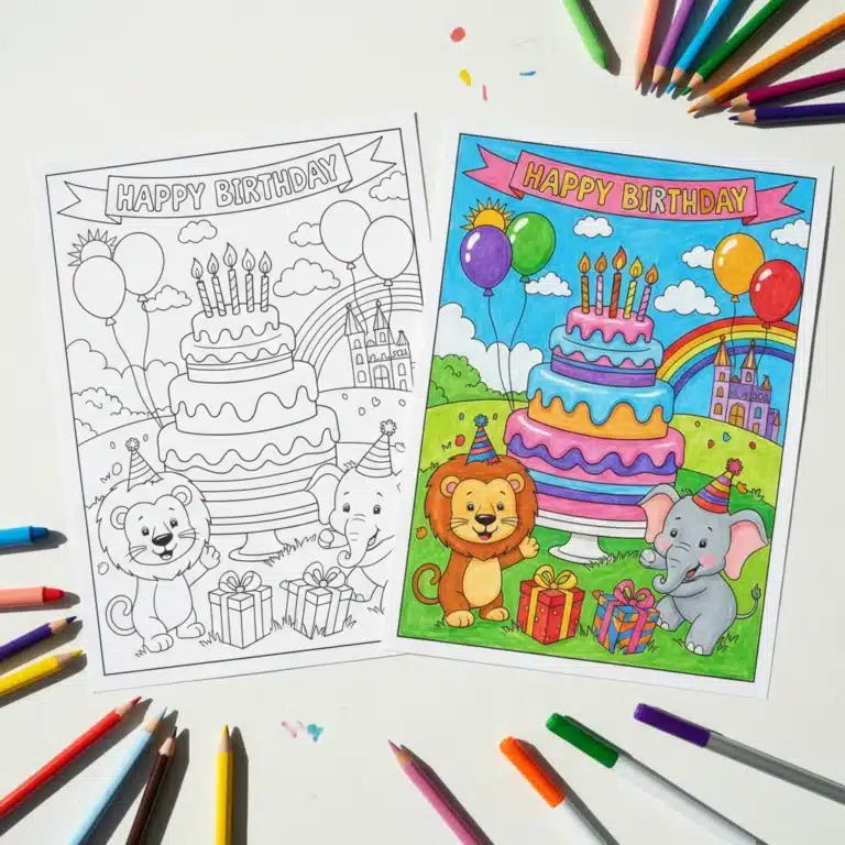 Happy Birthday Coloring Pages