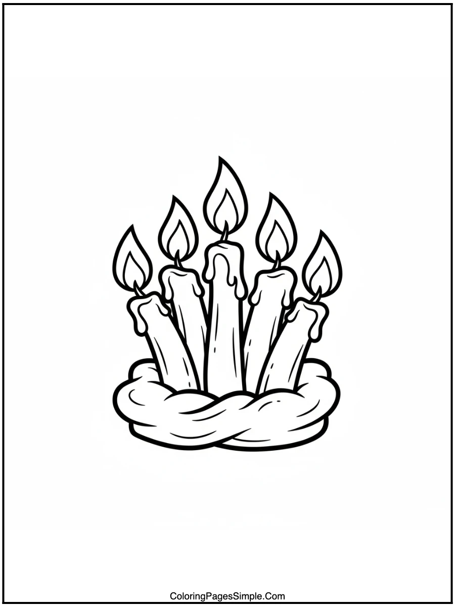 Happy Birthday Coloring Page candle wish.