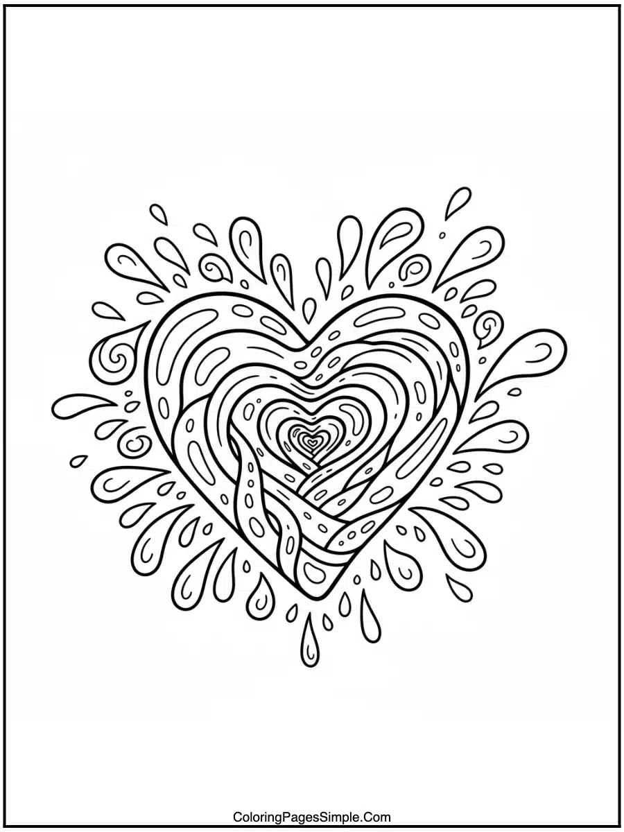 Heart Coloring Pages expressing deep emotion.