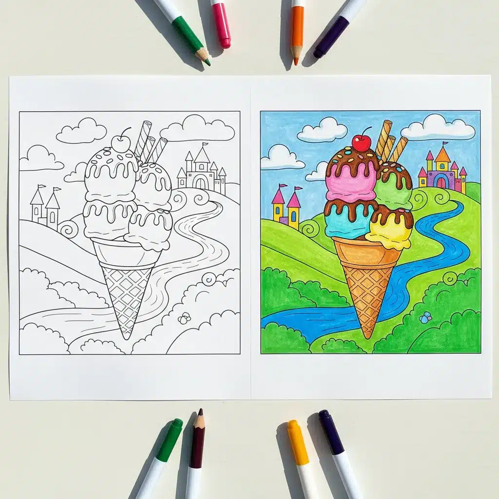 Ice Cream Coloring Pages
