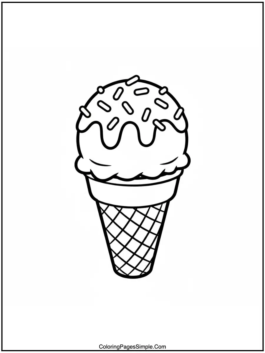 Ice Cream Coloring Pages with sprinkles.