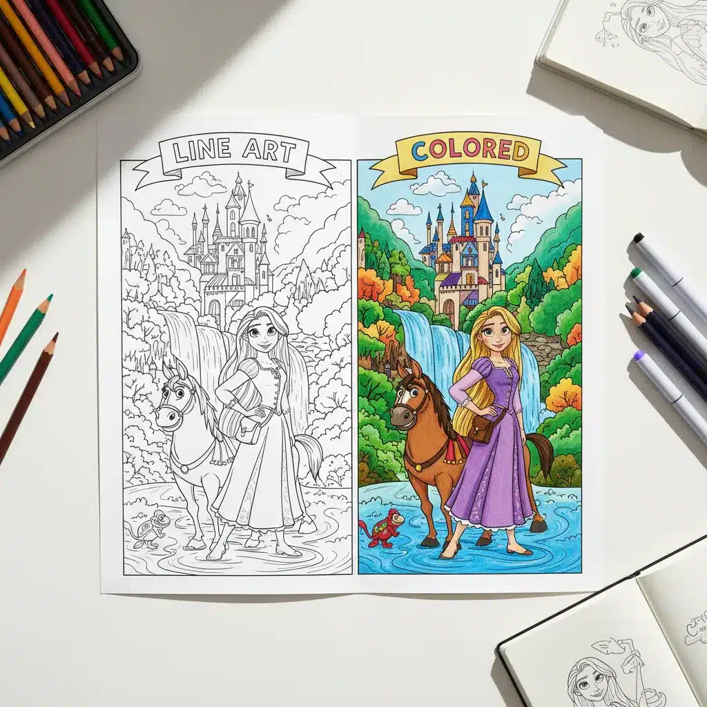 Tangled Coloring Pages