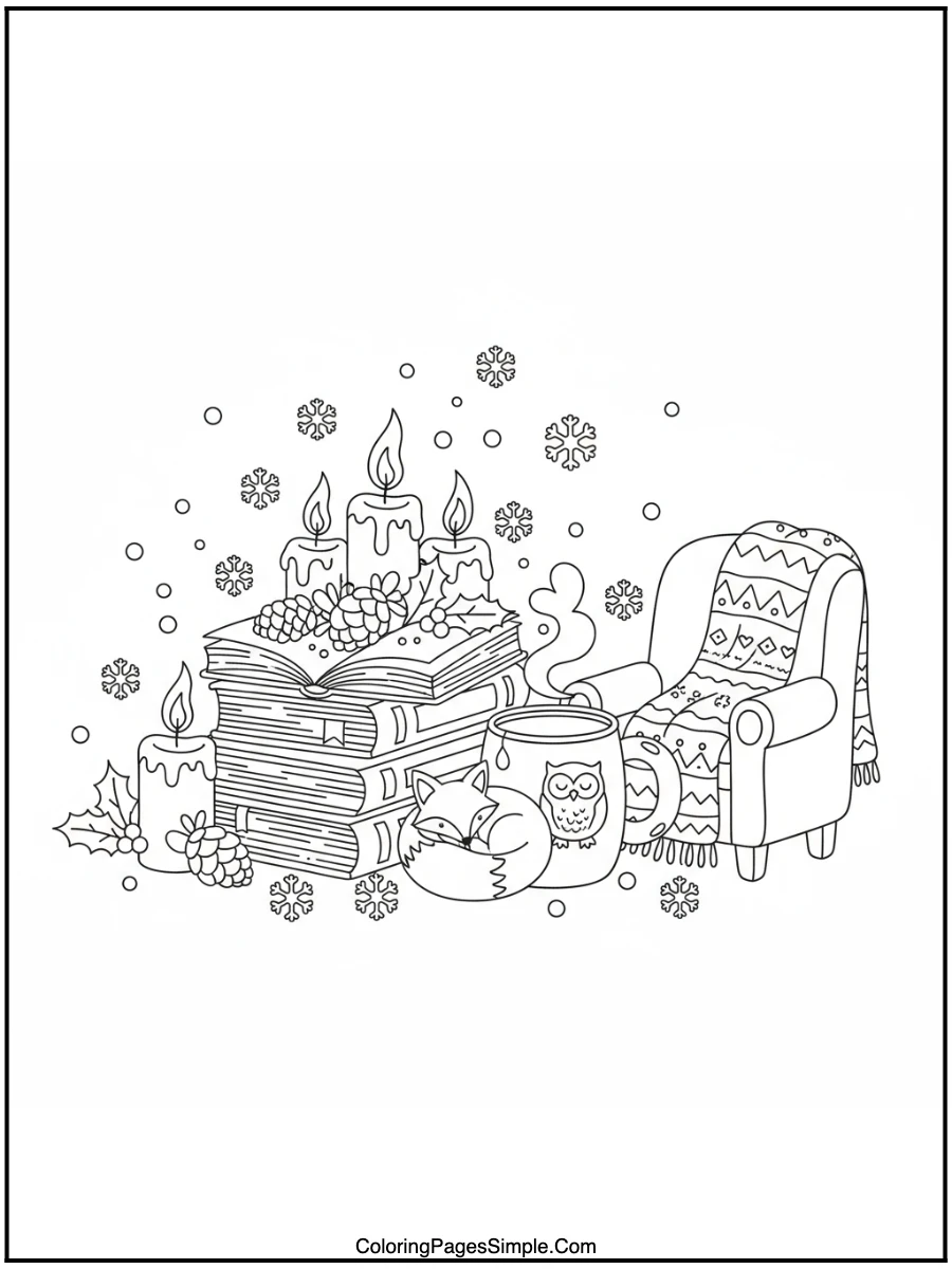 Winter Books and Candles