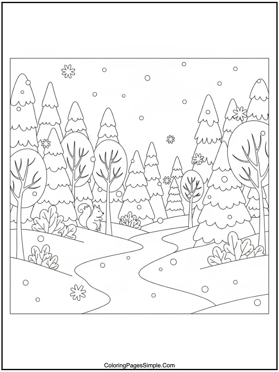 Snowy Forest Path