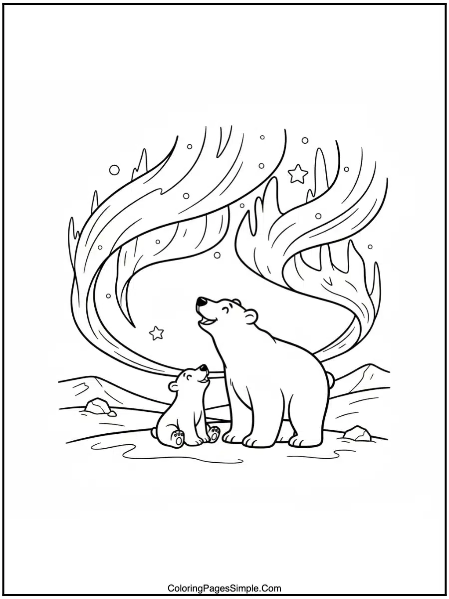 Polar Bears and Northern Lights