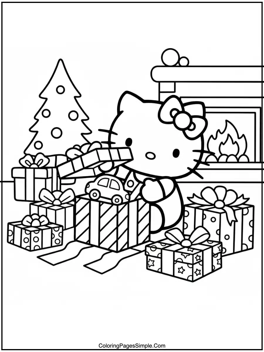 Hello Kitty Opening Presents