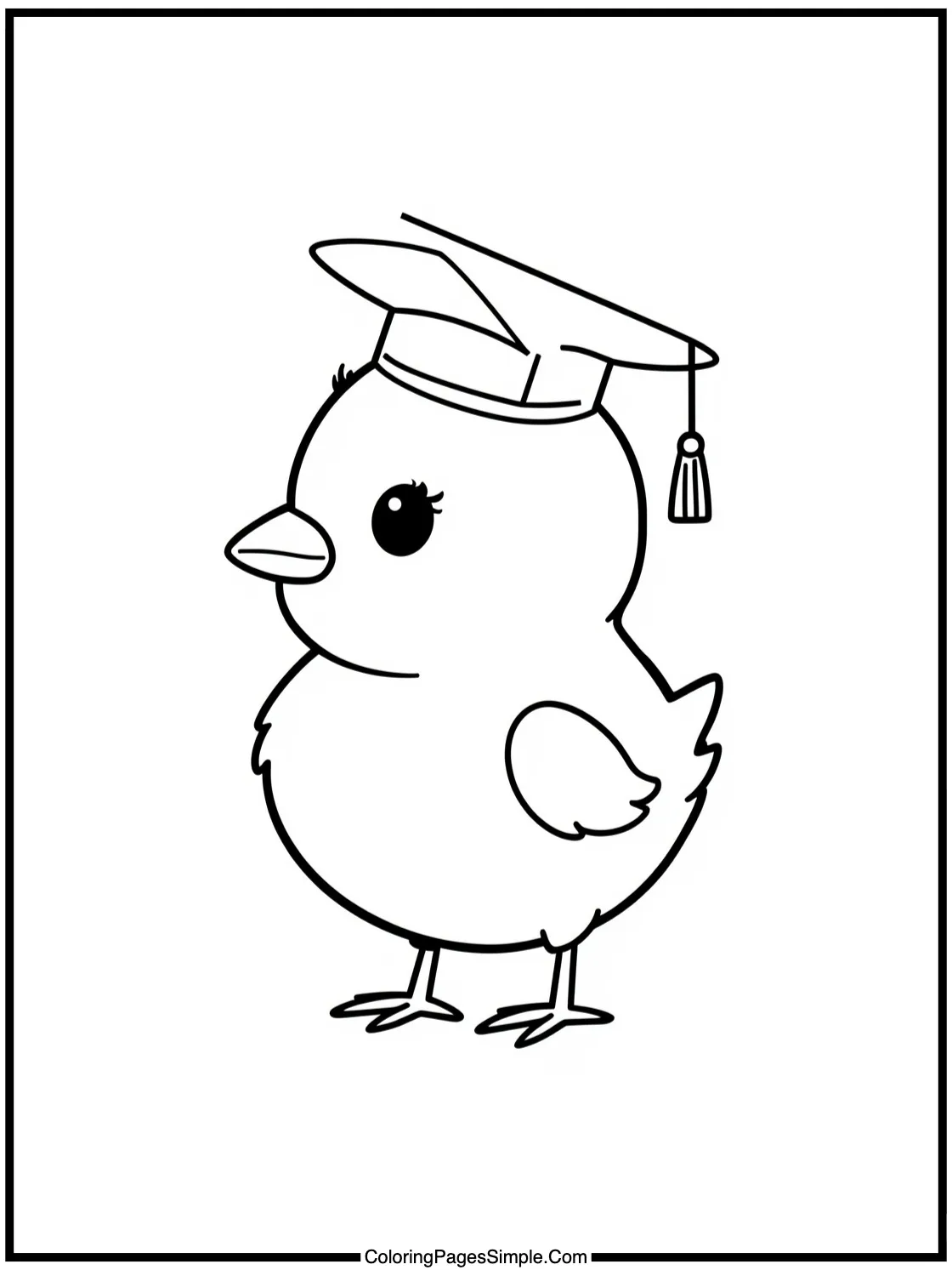 Baby Chick Wearing a Tiny Graduation Cap.