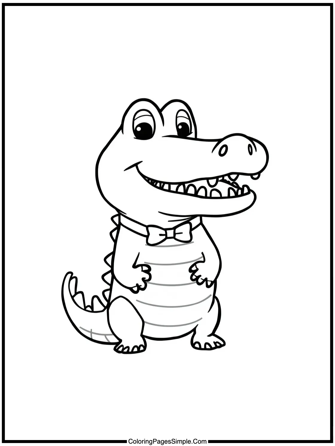 Chibi Alligator wearing a tiny bowtie.