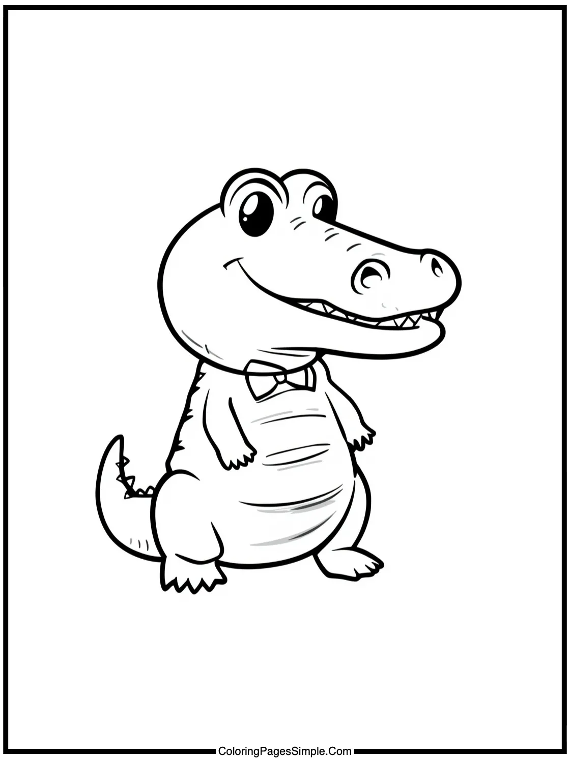 Chibi Alligator wearing a tiny bowtie.
