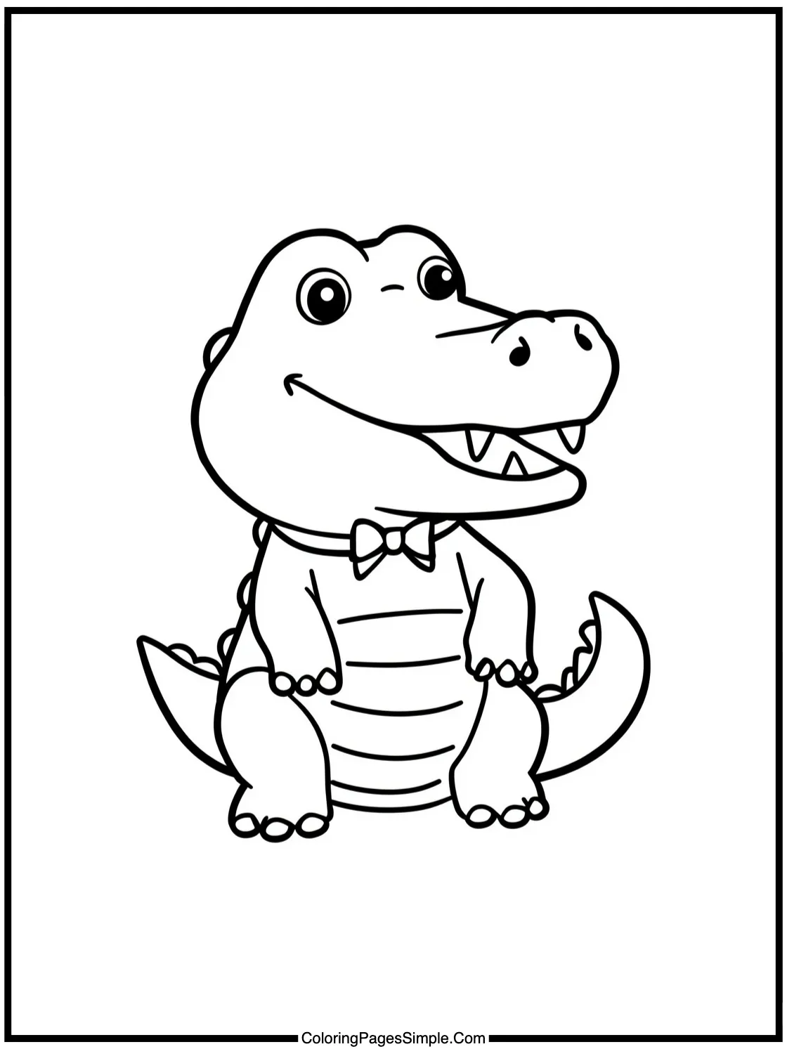 Chibi Alligator wearing a tiny bowtie.