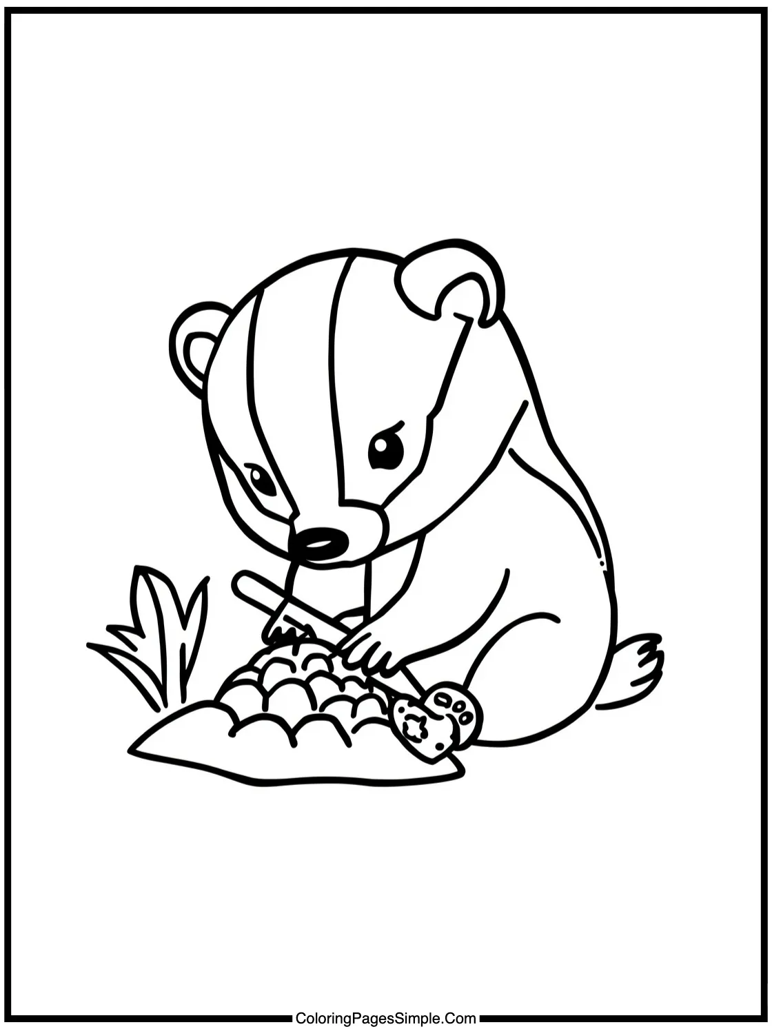 Chibi Badger digging for fun treasure.