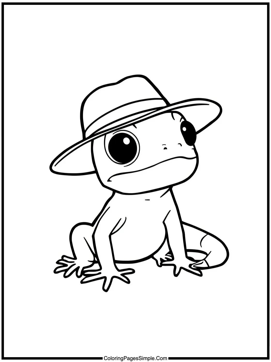 Chibi Gecko wearing a tiny sunhat.