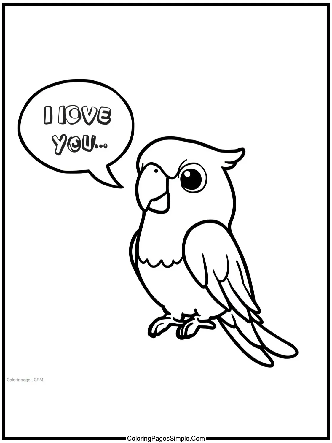 Chibi Parrot saying "I Love You".