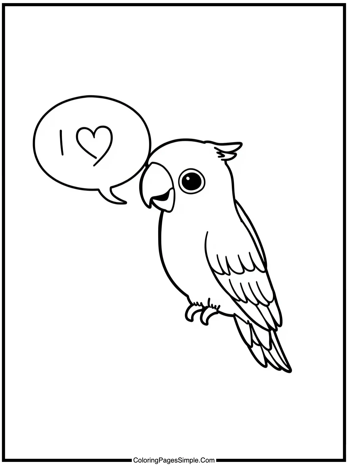 Chibi Parrot saying "I Love You".