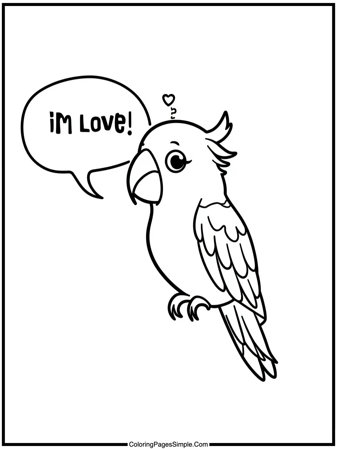 Chibi Parrot saying "I Love You".