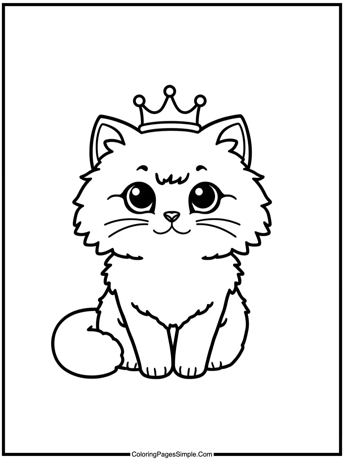 Chibi Persian cat wearing a crown.
