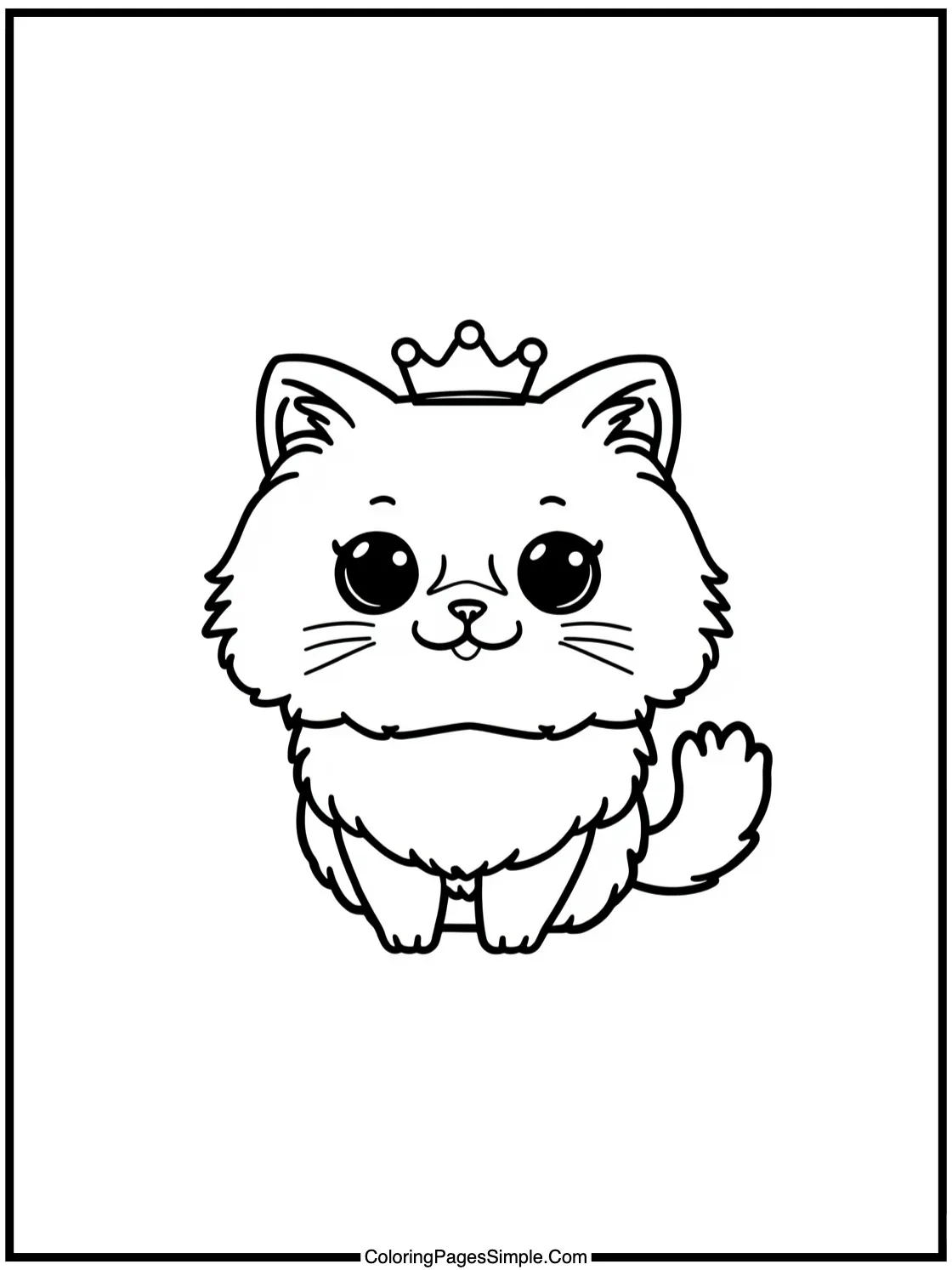 Chibi Persian cat wearing a crown.