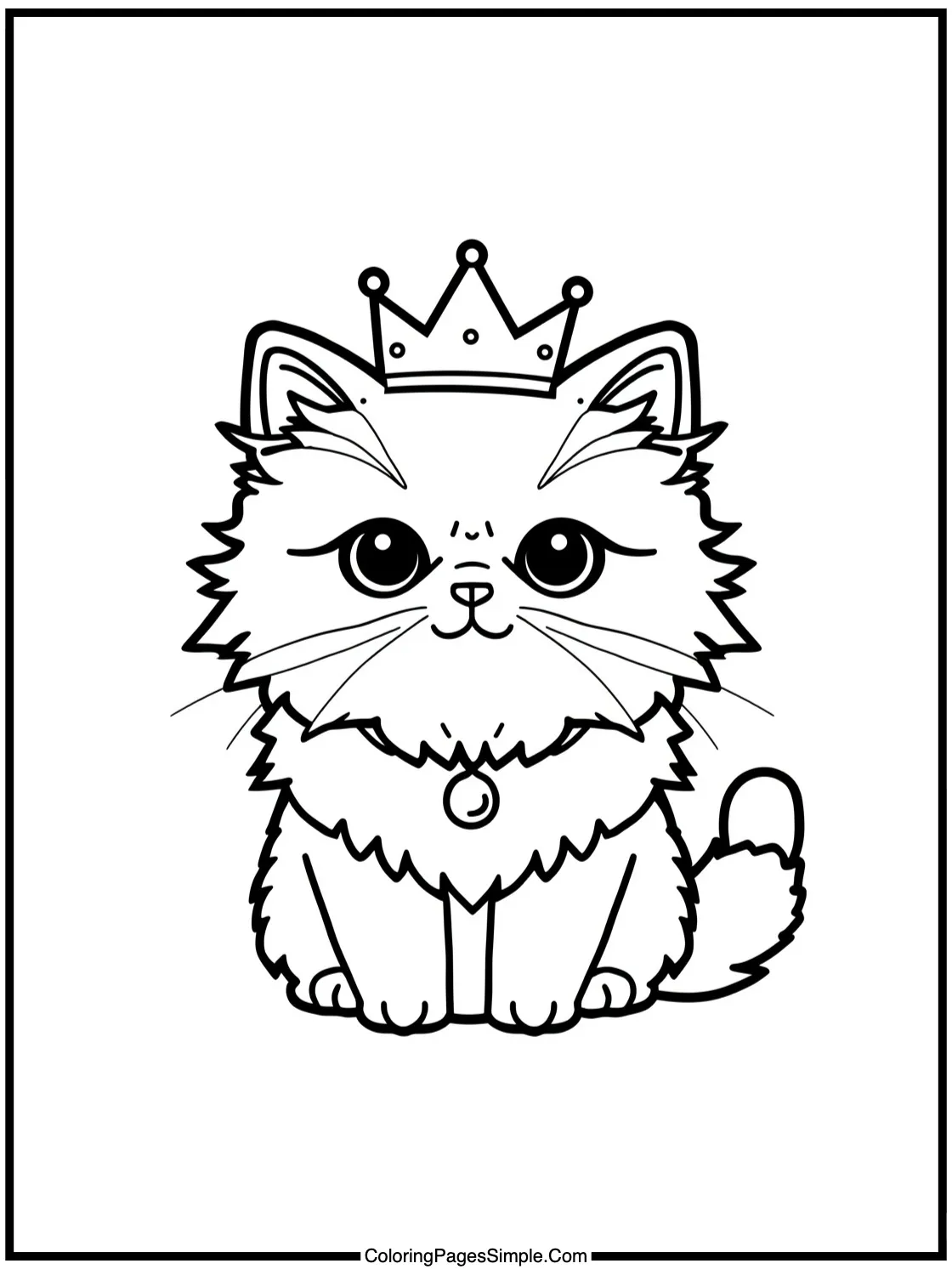 Chibi Persian cat wearing a crown.