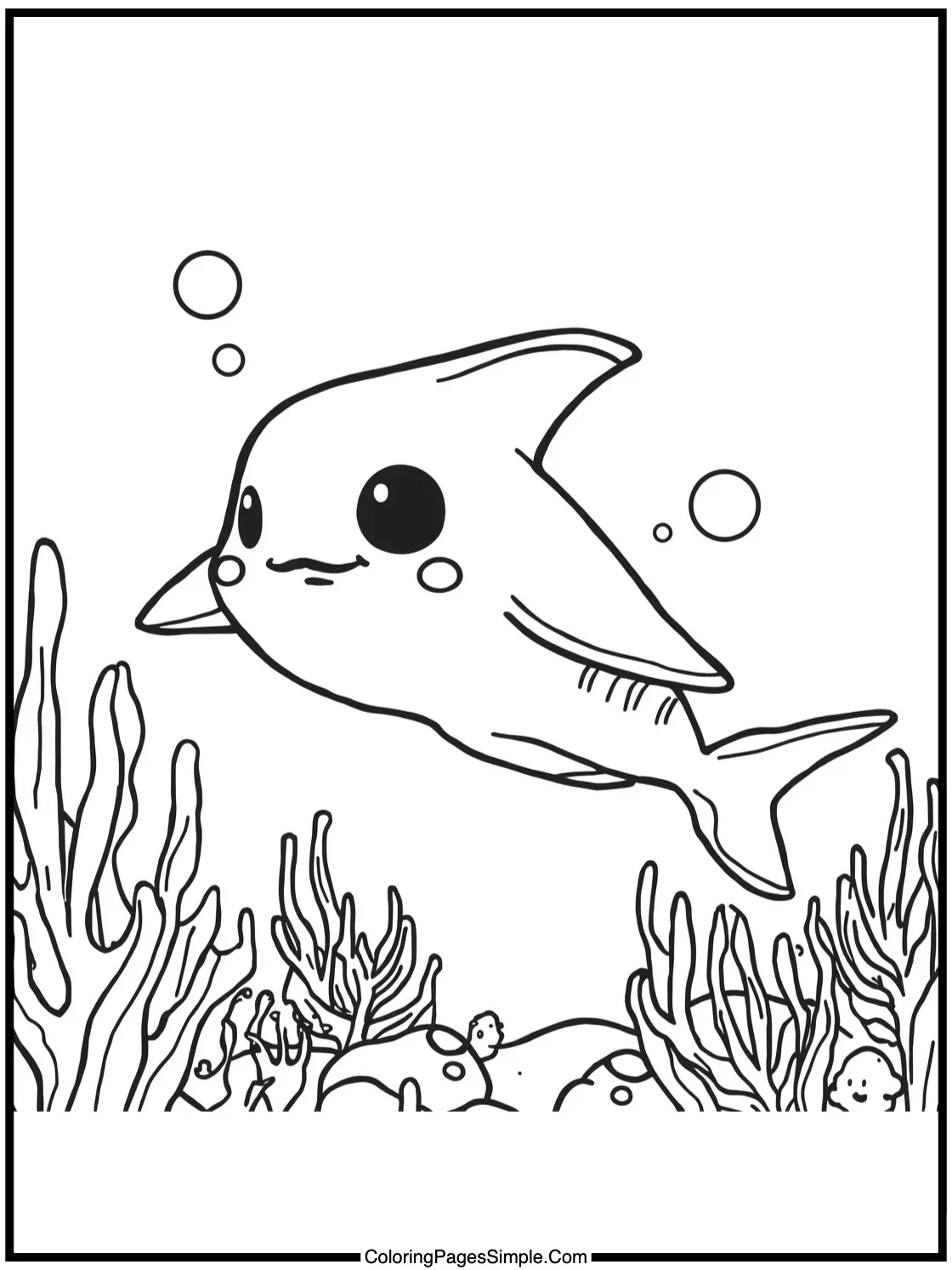 Chibi Ray flying through ocean water.