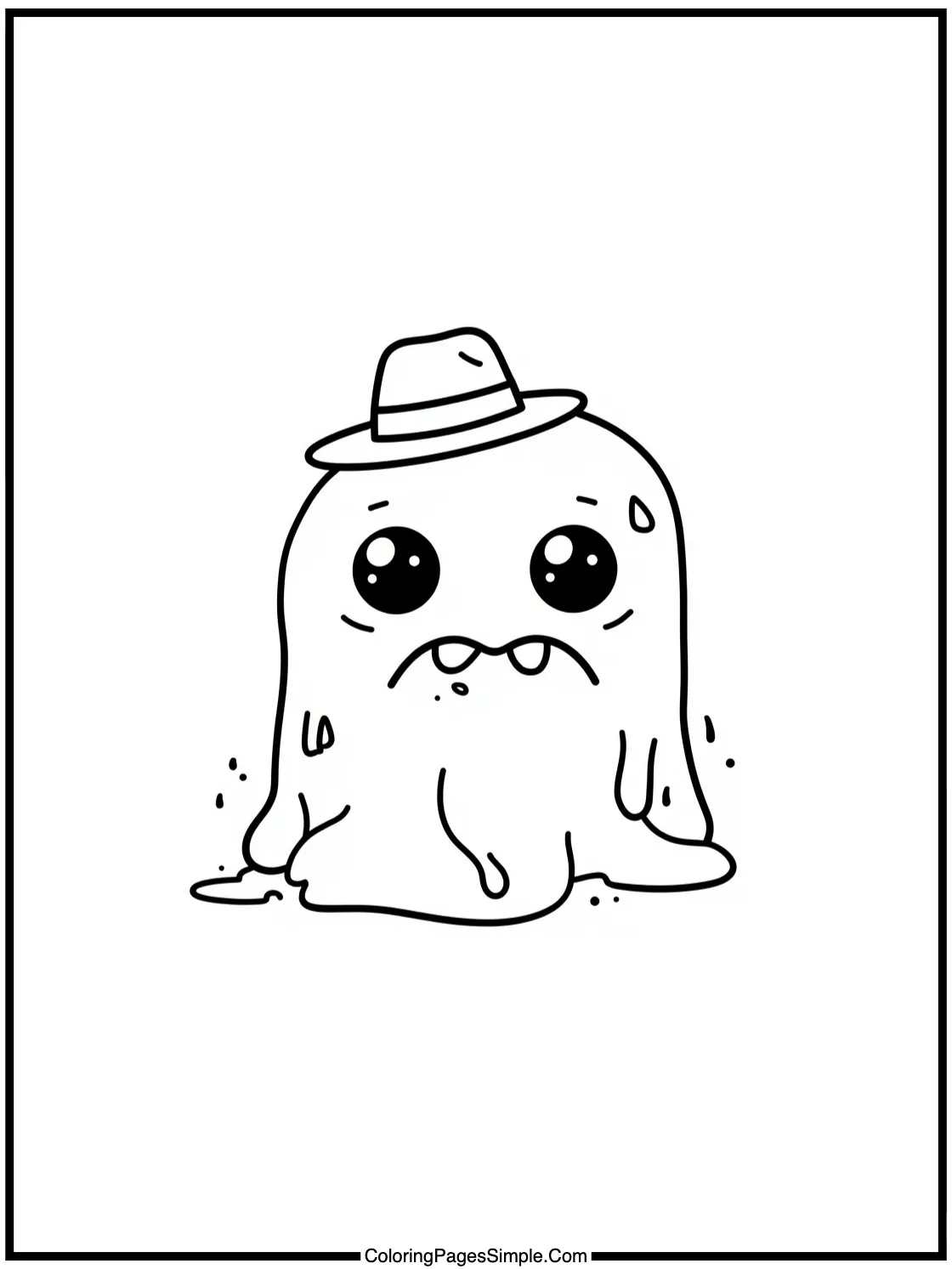 Chibi Slime Monster Wearing a Little Hat.